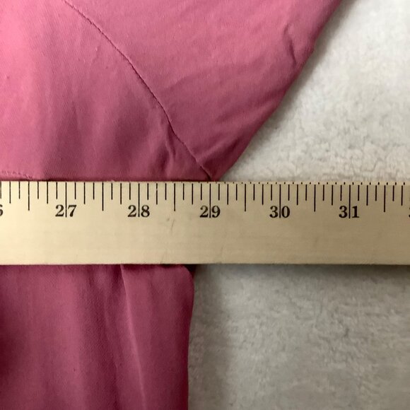 Lane Bryant Silk Blouse Women 26/28 Long Sleeve Flowy Button Front High Low - Picture 3 of 7